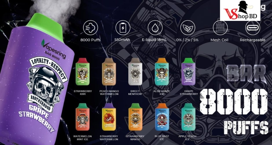 2 » Vape Shop BD Vapesring Disposable Vape 8000 Puffs.